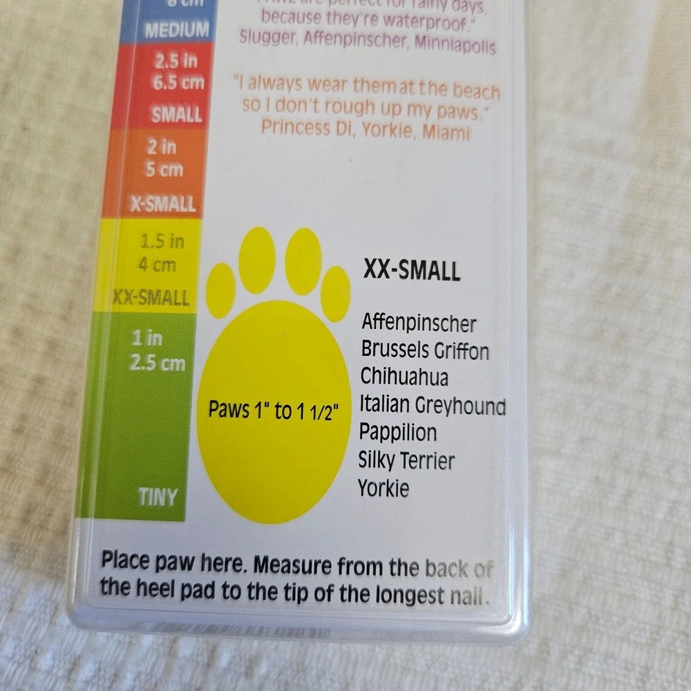NEW‎ Pawz Rubber Dog Boots XX Small Yellow Booties